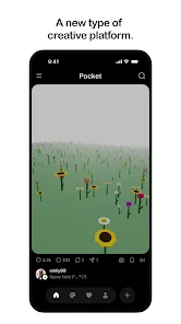 Pocket app 截圖，手機畫面入面有一個可互動小遊戲 feed