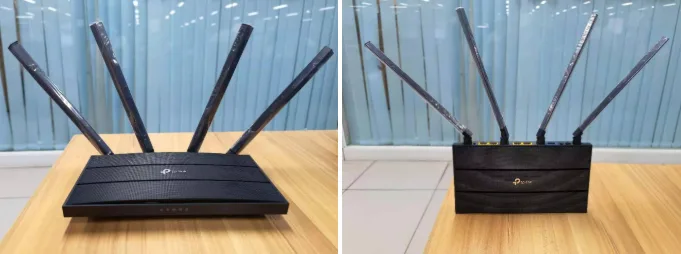 TP-Link 相片,對比天線全部直立同斜放約 30 度嘅做法