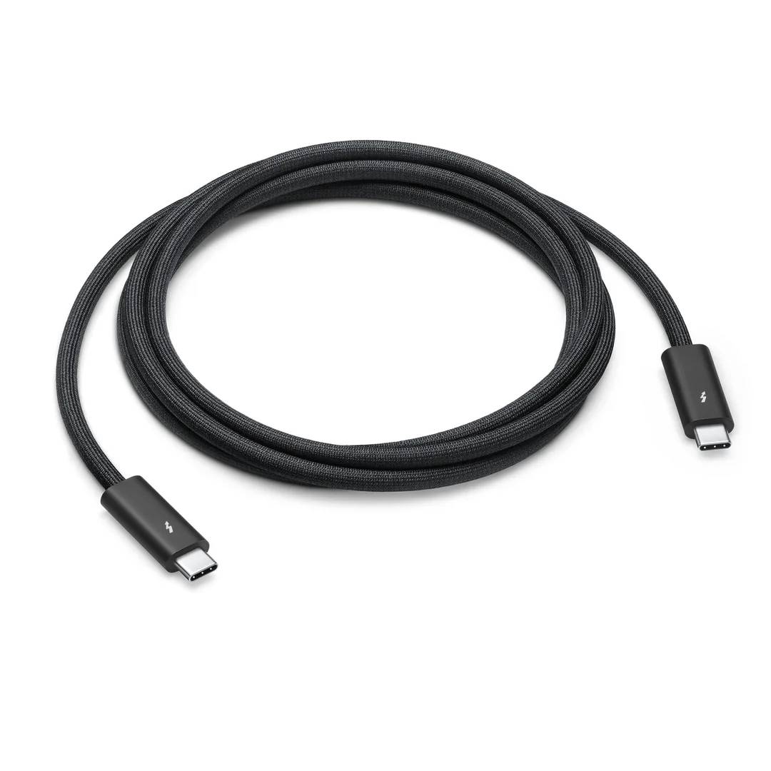 Apple 黑色編織 Thunderbolt 4 USB-C Pro 線,兩邊都係 USB-C 頭