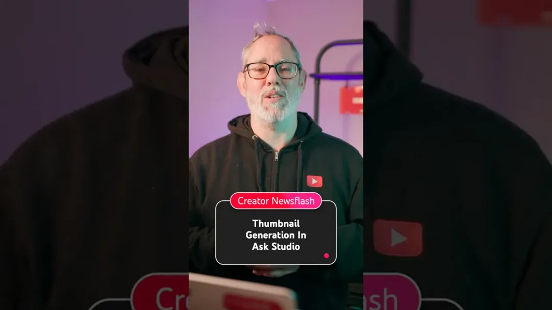 YouTube 官方示範 Ask Studio 生成長片縮圖嘅畫面