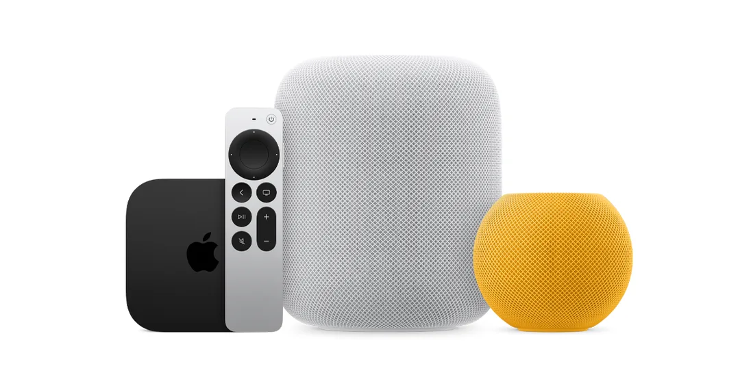 Apple TV、HomePod 同家居產品嘅官方組合圖