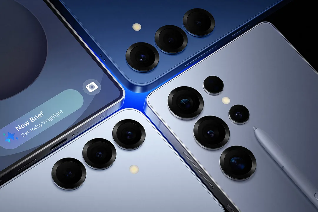 Samsung Galaxy S25 系列官方圖，幾部手機機背同鏡頭圍埋一齊