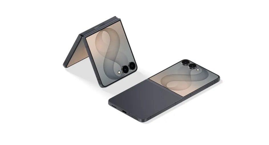 石墨黑 Galaxy Z Flip8 展示機背、雙鏡頭同機面 FlexWindow
