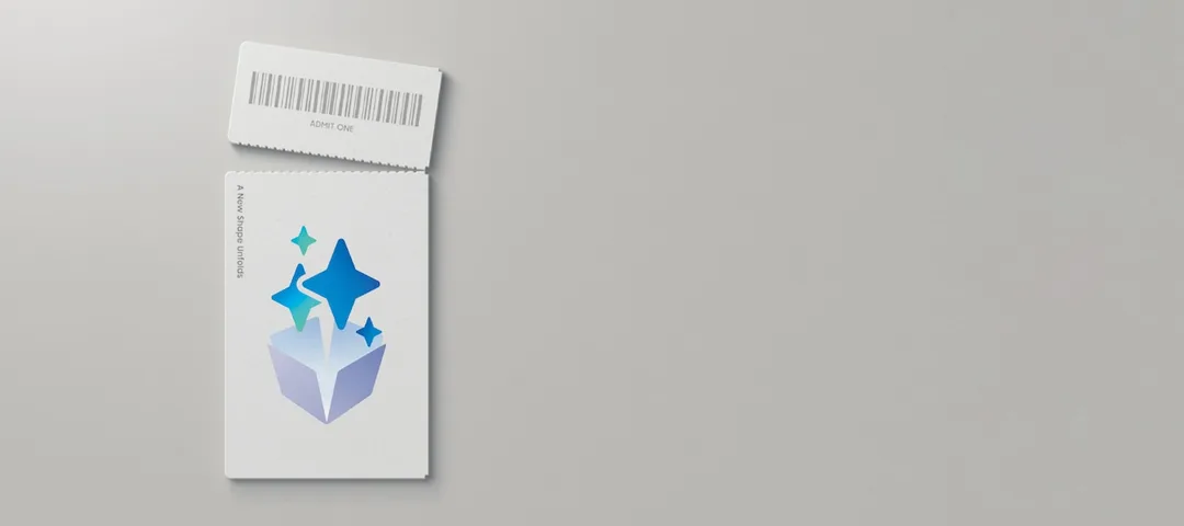 Samsung 美國預約頁嘅 Galaxy Unpacked 入場券主視覺,寫住 A New Shape Unfolds
