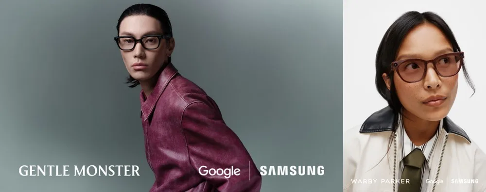 Samsung、Google、Gentle Monster 同 Warby Parker 合作嘅 AI 眼鏡