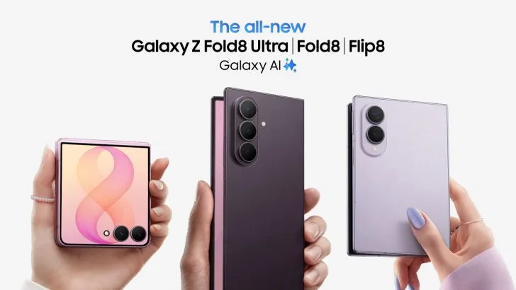 Samsung Galaxy Z Fold8 Ultra、Fold8 同 Flip8 官方產品合照