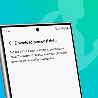 Galaxy S24 Ultra 顯示 Samsung Health 下載個人資料畫面