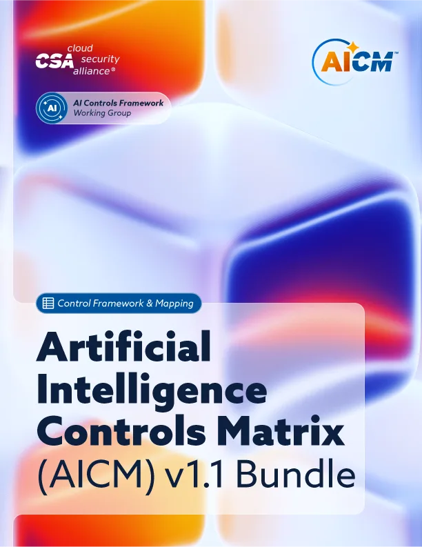 AICM 1.1 官方資源封面圖,介紹企業 AI 安全控制矩陣