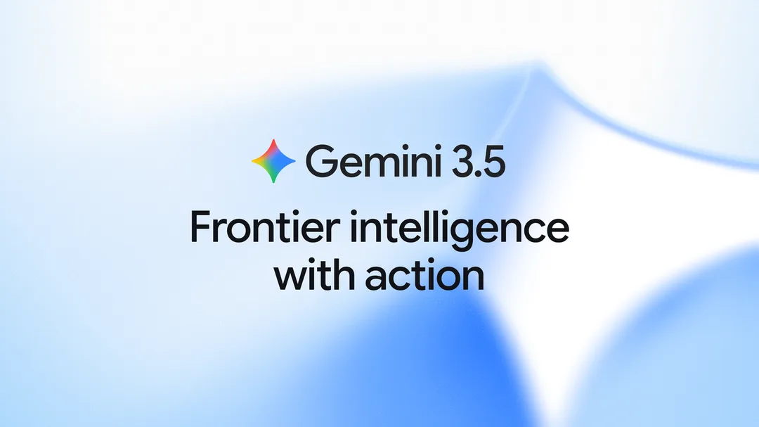 Google Gemini 3.5 官方發布頁主視覺,展示 Gemini 3.5 字樣同漸變色背景