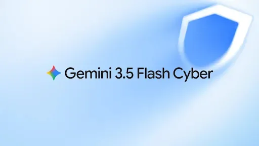 Gemini 3.5 Flash Cyber 官方主視覺,以藍色盾牌代表資安模型