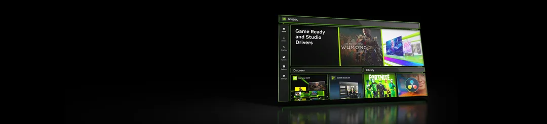 Nvidia app 介面,側邊有 Drivers 分頁並顯示 Game Ready 同 Studio Drivers