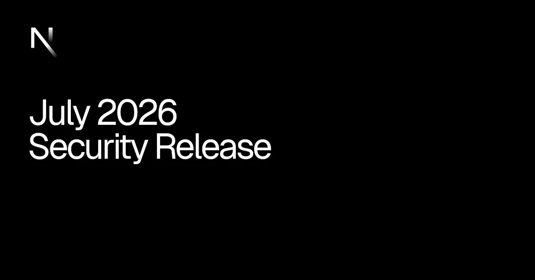 Next.js 2026 年 7 月安全更新官方封面圖