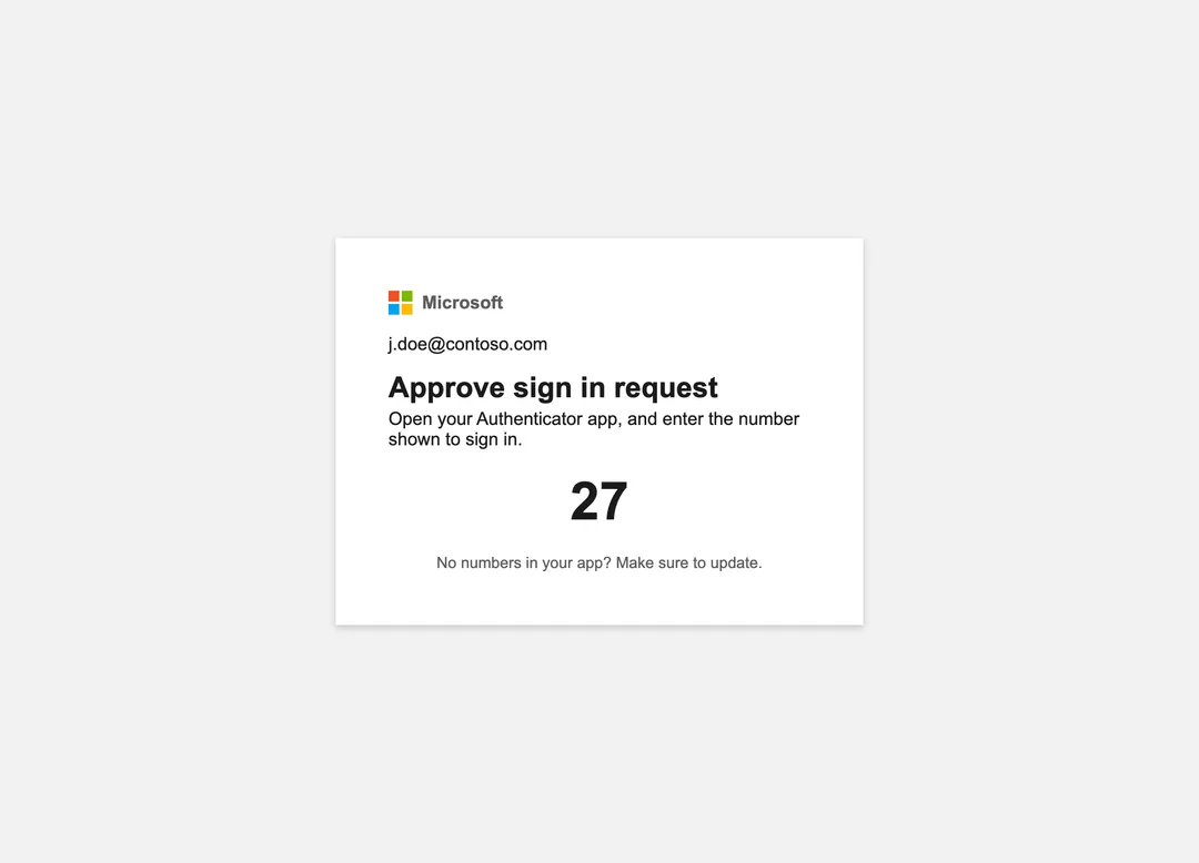 Okta 用 phishing kit 程式重建嘅假 Microsoft MFA number matching 畫面