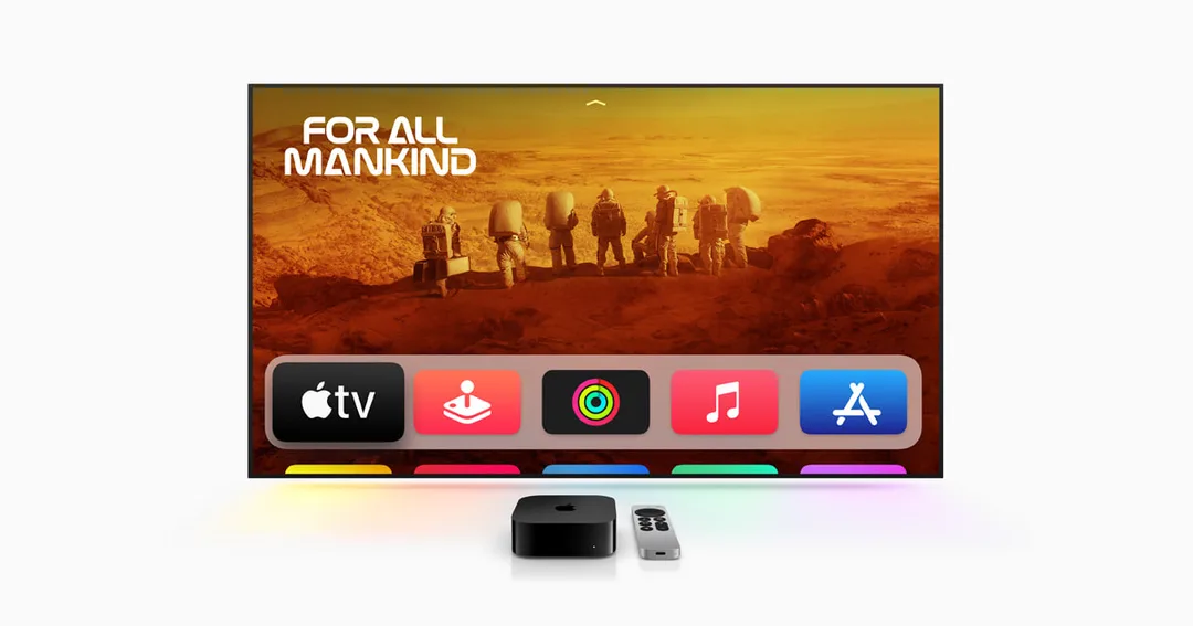 現款 Apple TV 4K 同 USB-C Siri Remote 官方產品圖