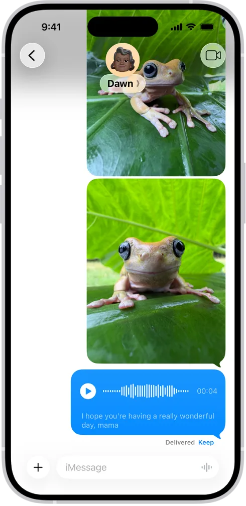 iPhone Messages 對話入面顯示一段錄音訊息