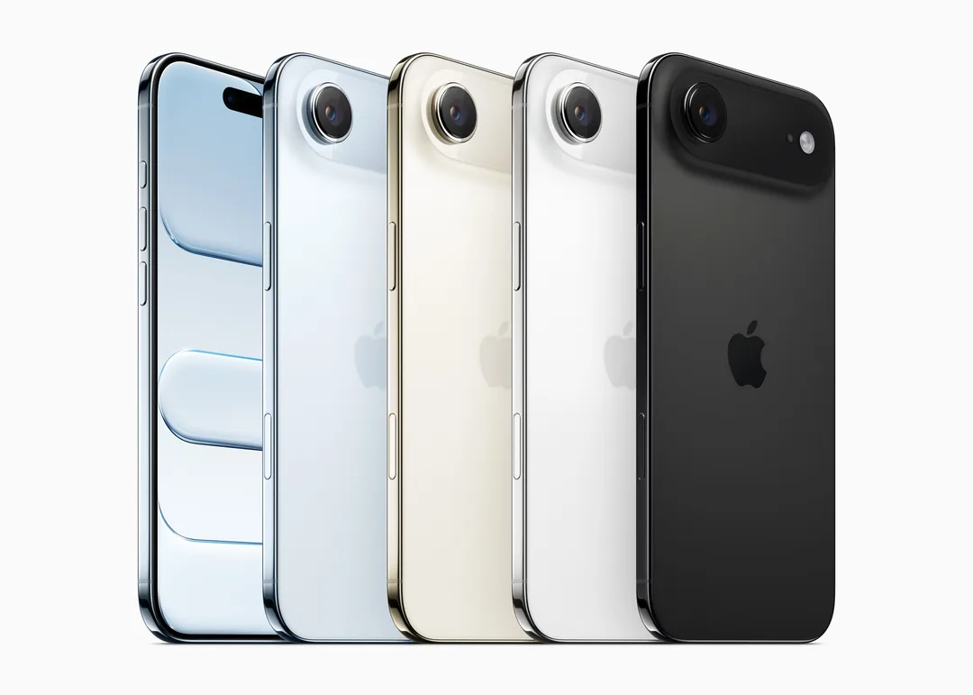 現款 iPhone Air 四款顏色並排展示機背同單鏡頭設計