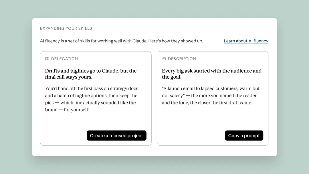 Claude Reflect 顯示 AI fluency 建議同建立 project 嘅操作