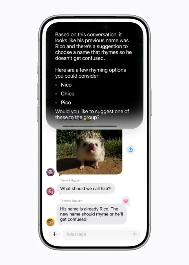 iPhone 畫面展示 Siri AI 理解螢幕內容嘅功能