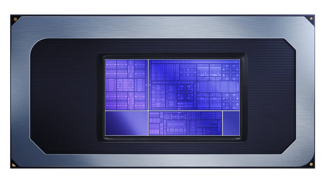 Intel Core Ultra Series 3 處理器產品圖，旁邊標示 Arc GPU
