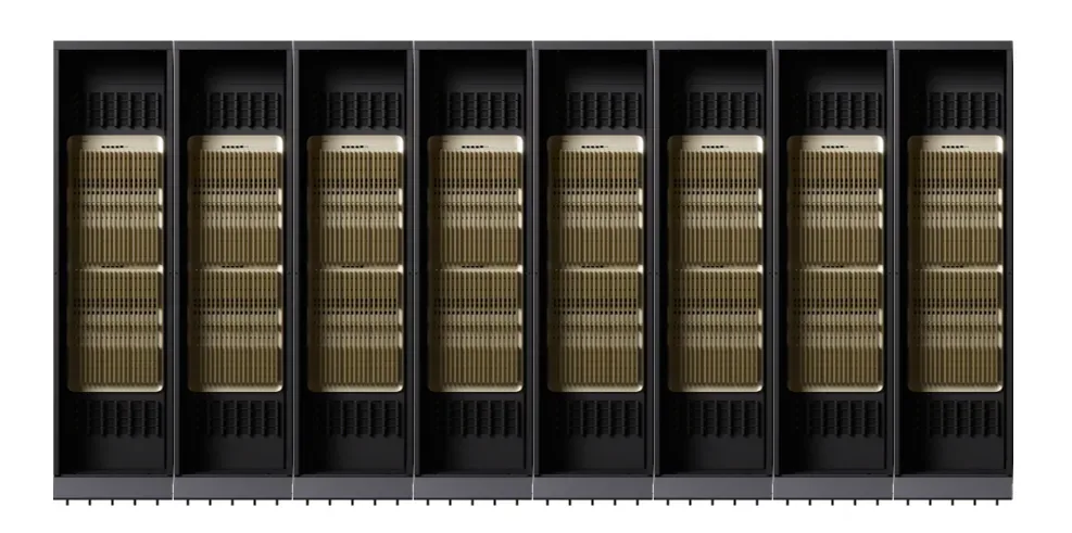 八個 Kyber rack 連成 NVL1152 NVLink domain 嘅官方示意圖