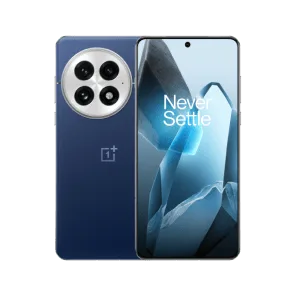 藍色 OnePlus 13 手機正面同背面官方產品圖