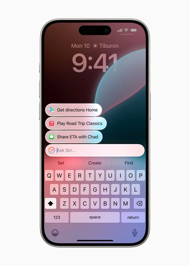iPhone 上打字問 Siri 嘅 Apple Intelligence 畫面