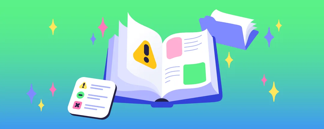 Discord 官方安全中心插圖,有警告標誌同文件圖案