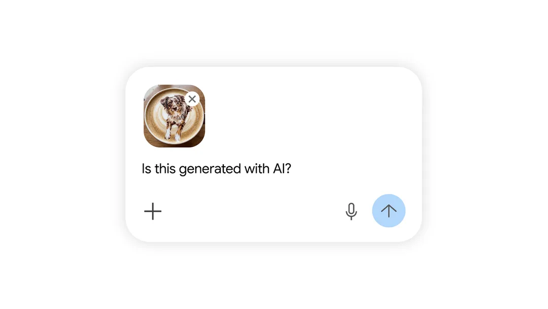 Google 官方示範用 Gemini 查驗一張圖片有冇由 AI 生成或修改嘅介面