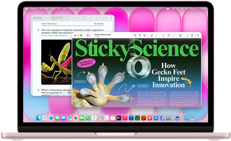 MacBook Neo 打開多個日常工作 app，展示手提電腦嘅多工使用畫面
