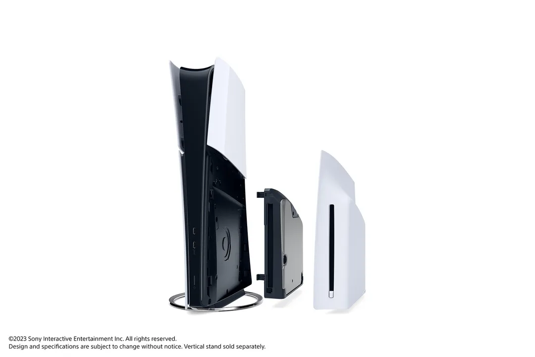 PS5 拆式 Ultra HD Blu-ray 光碟機同側板分開展示