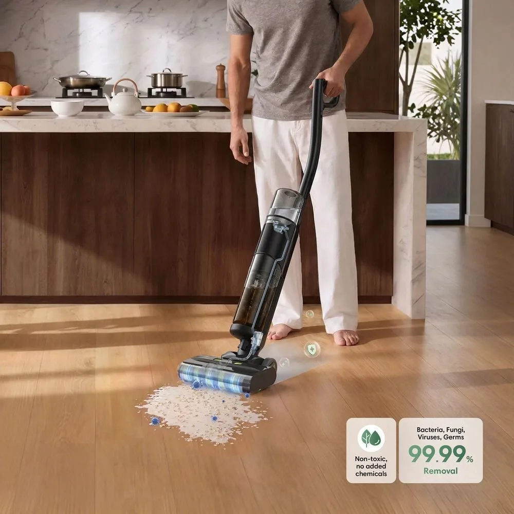 Roomba Electro Plus 喺硬地板上清潔嘅官方示範圖