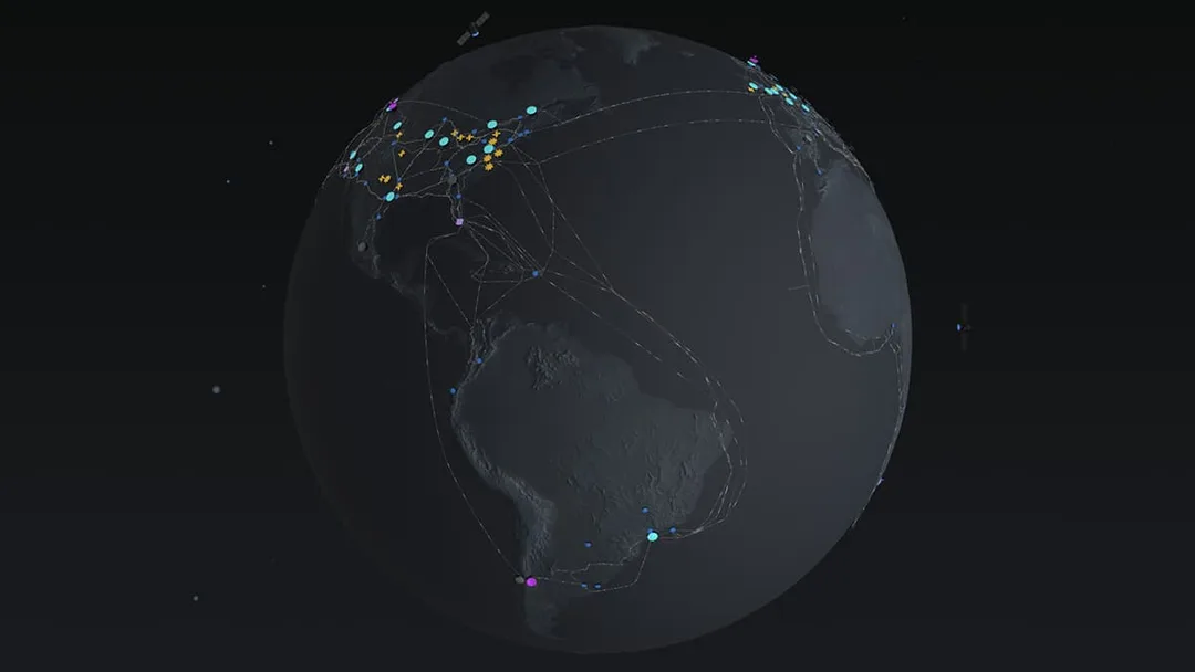 Microsoft data center 全球地圖畫面