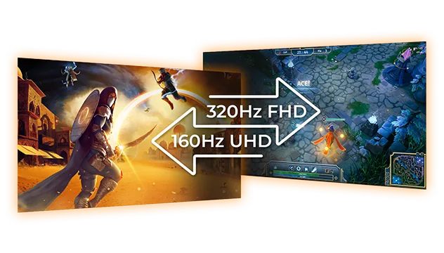 AOC 官方示意 U32G4 可切換 4K 160Hz 同 FHD 320Hz