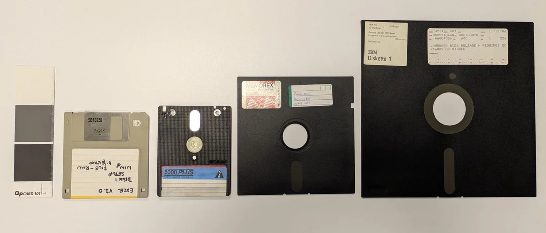 Copy That Floppy guide 入面展示 3.5 吋、3 吋、5.25 吋同 8 吋 floppy