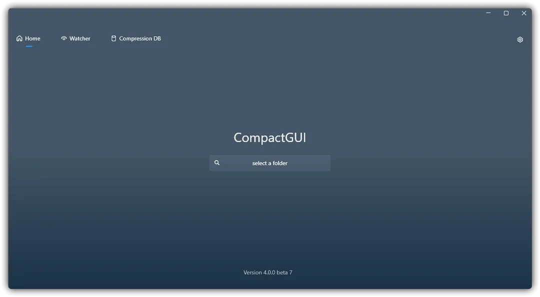 免費開源 CompactGUI 揀資料夾同壓縮模式嘅主介面