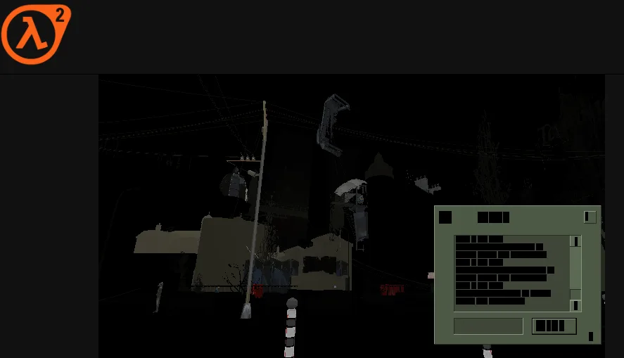 開發者早期用 chunk asset 測試 Half-Life 2 browser port 嘅截圖