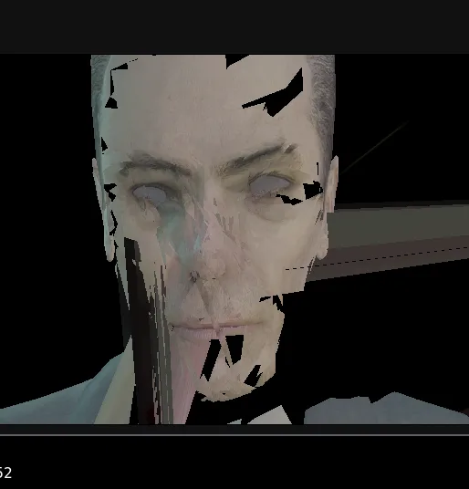 G-Man cutscene face morphing 測試圖,開發者用嚟講面部動畫問題
