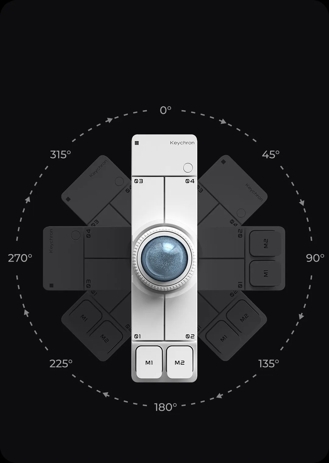 Nape Pro OctaShift 八個擺放方向示意圖