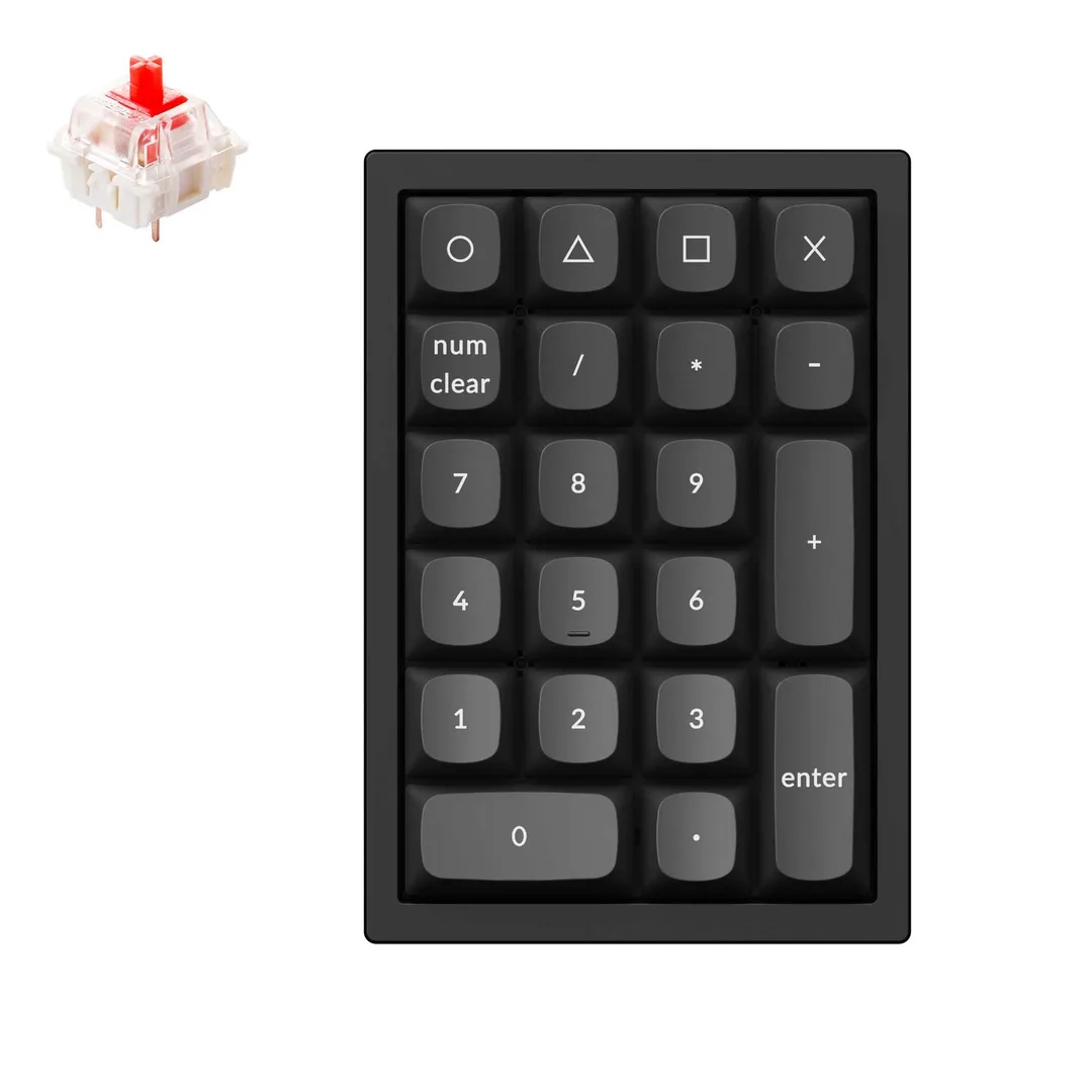 黑色 Keychron Q0 機械數字鍵盤,可自訂成額外快捷鍵組