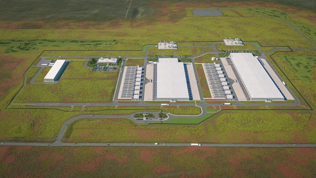 Meta Cheyenne 數據中心官方渲染圖，顯示大型機房建築外觀
