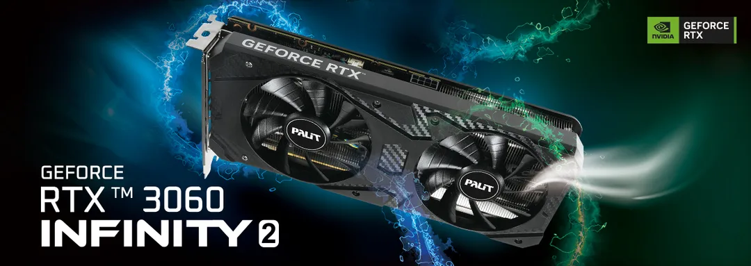 Palit GeForce RTX 3060 Infinity 2 雙風扇顯示卡官方主視覺