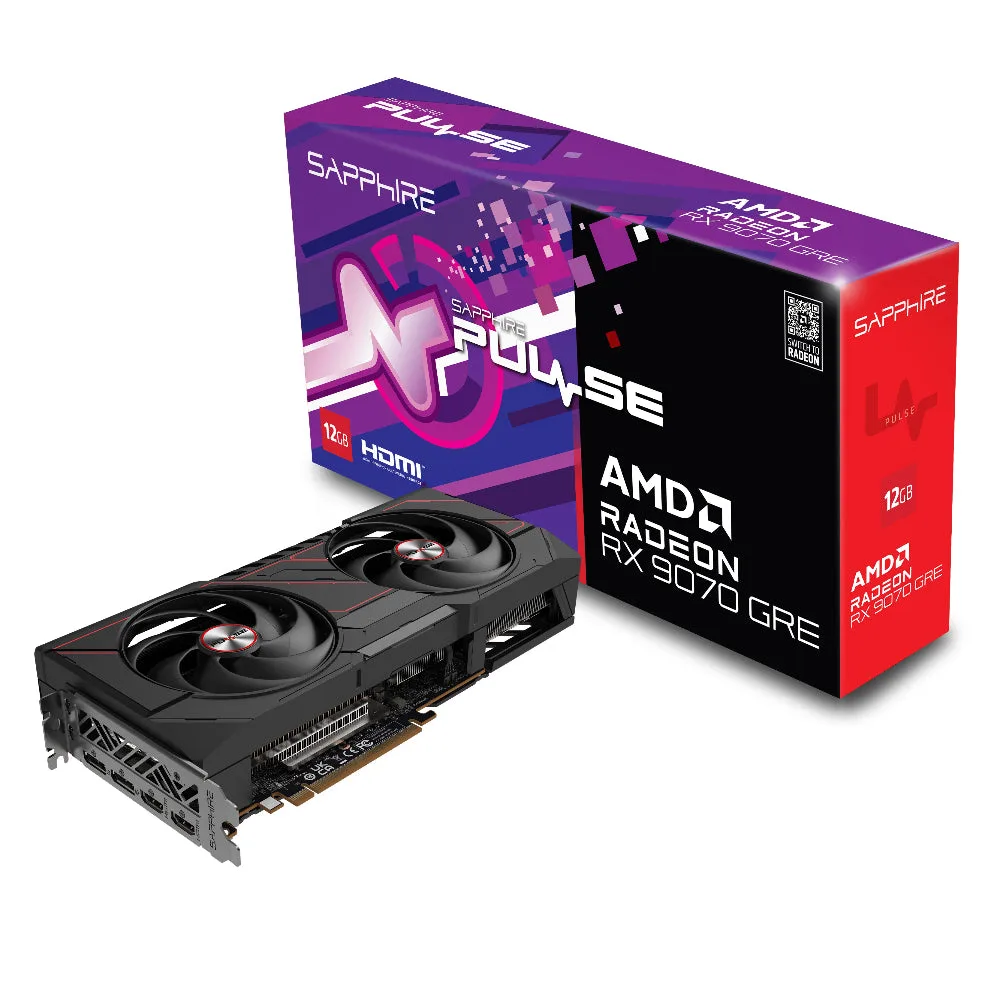 Sapphire PULSE RX 9070 GRE 顯示卡同包裝產品圖
