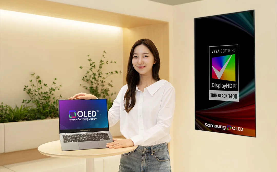 Samsung Display 展示支援 True Black 1400 嘅手提電腦雙層 OLED 面板