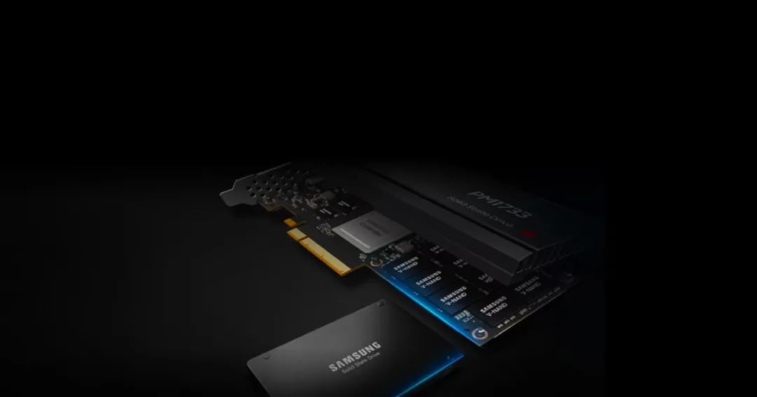 Samsung enterprise SSD 產品圖,展示 PM1763 類 server SSD 模組
