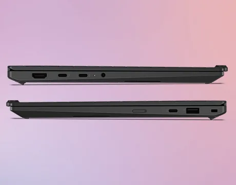 ThinkPad X1 Carbon Gen 14 Aura Edition 左右兩邊側面,見到 HDMI、Thunderbolt、USB-A 同耳機孔
