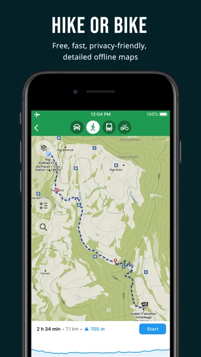 Organic Maps App Store 截圖展示離線地圖介面