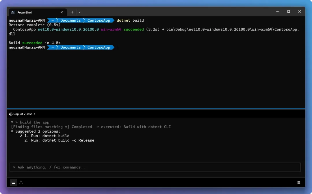 Intelligent Terminal 入面開住 agent pane 嘅官方截圖