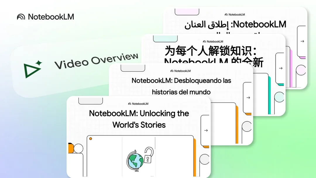 Google 官方圖示 NotebookLM Video Overviews 支援多語言