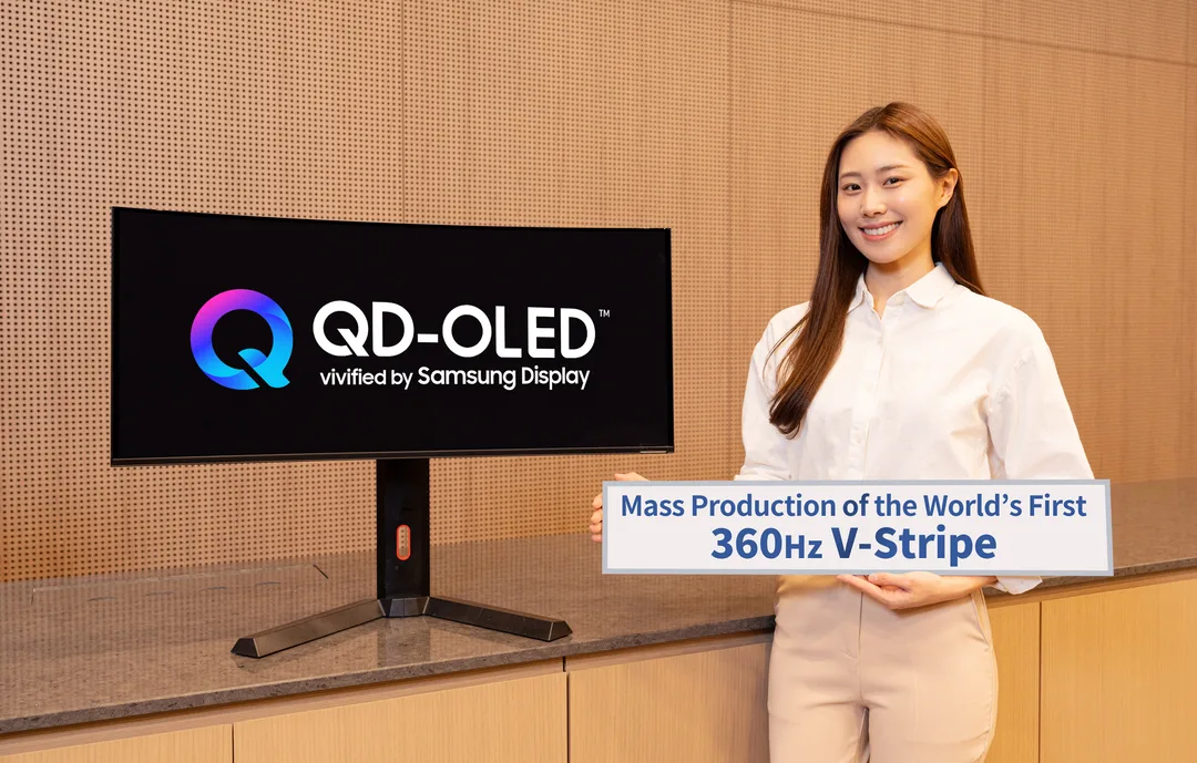 Samsung Display 展示 34 吋 360Hz V-Stripe QD-OLED panel