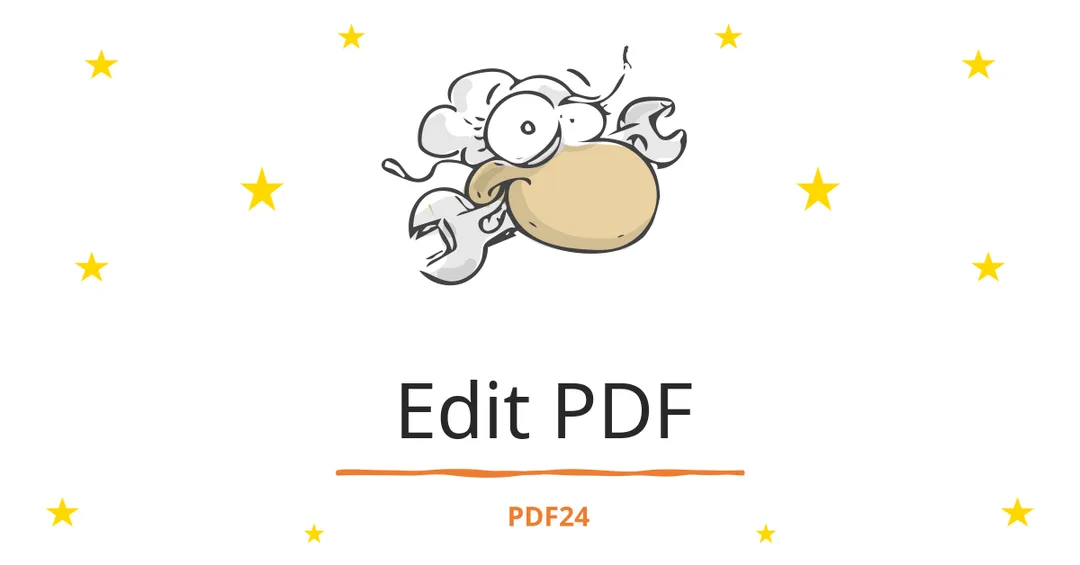 PDF24 網上 PDF 編輯器介面,畫面列出加入文字、圖片同繪圖工具